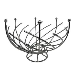 Post Modern Geometric Spiral-Shaped Stainless Steel 12” Inch Wide Fruit Bowl